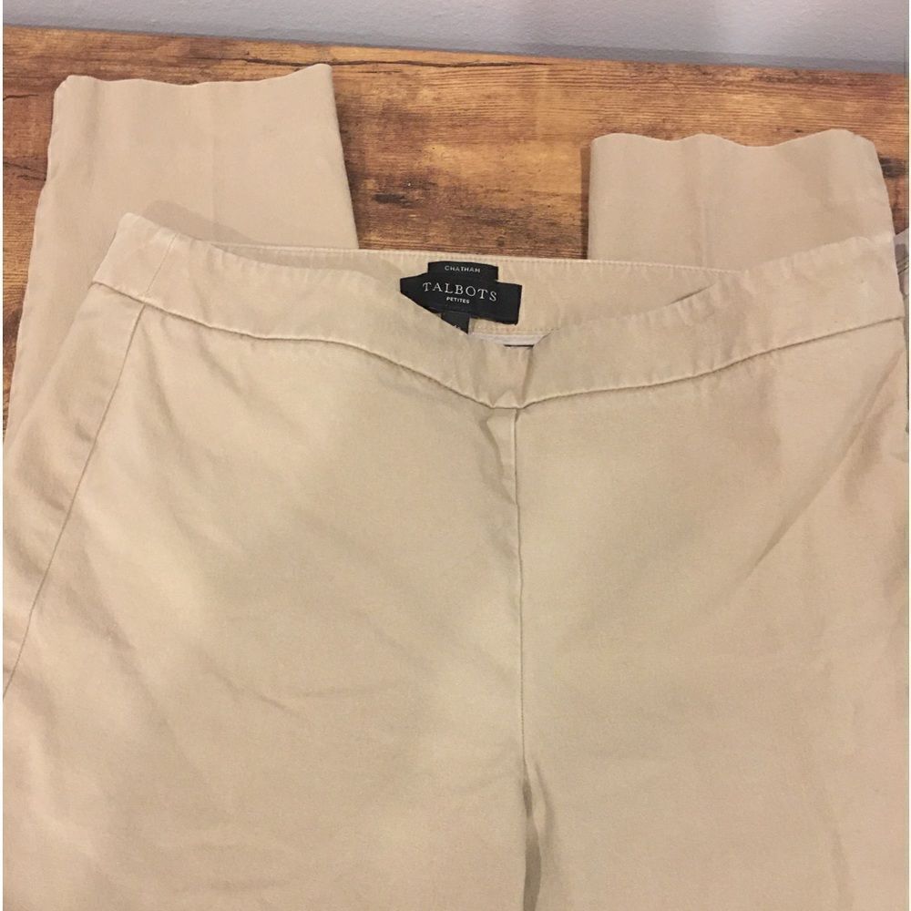 Talbots size 4 petite tan capri Chatham crop pants